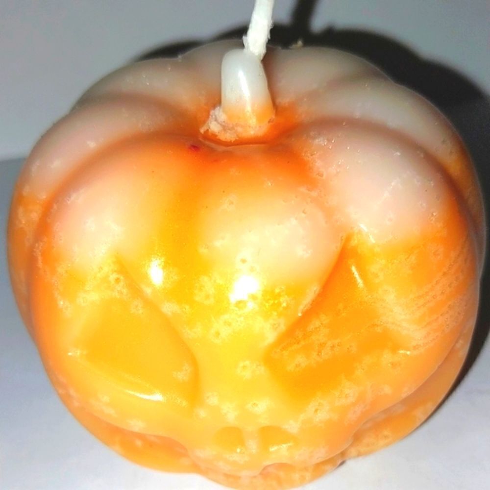 Hand crafted limited edition pumpkin candle from our spooky candle collection